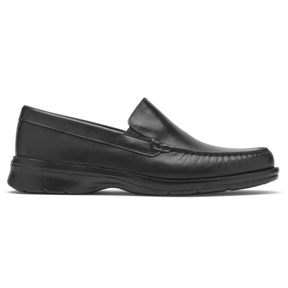 Mocassins Homem Rockport Palmer Venetian Slip-Ons Pretas,Portugal IBQFO-0281